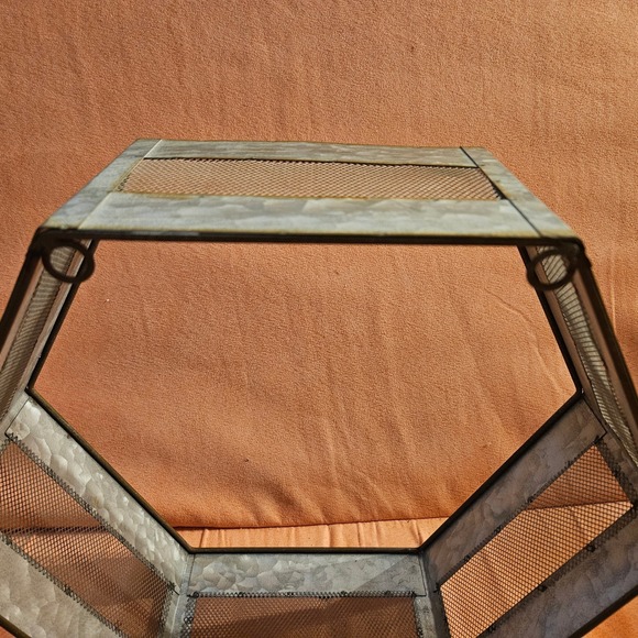 Hexagon‎ Metal Wire Basket Industrial Wall Hanging Decor Storage - Picture 2 of 8